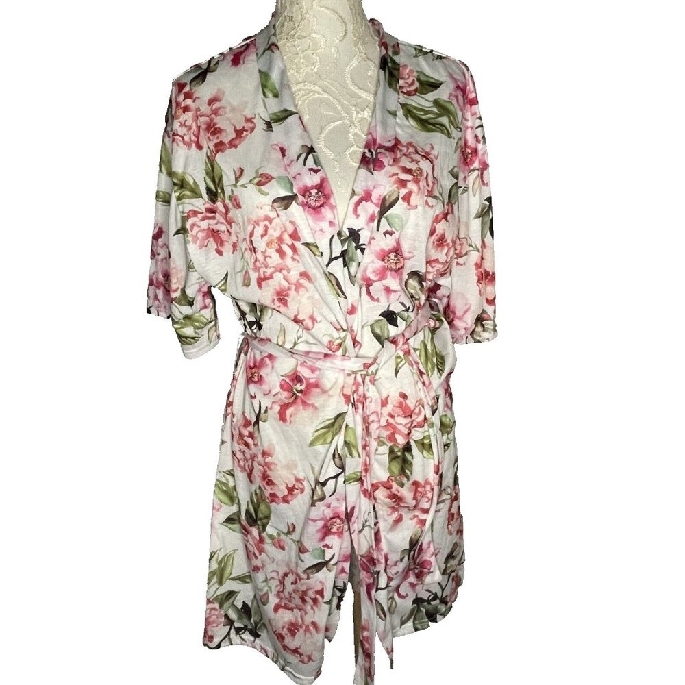 Show Me Your Mumu One Size Pink Flower Robe w belt Garden of Blooms OSFM Floral